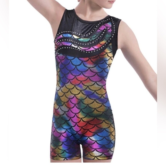 Sleeveless Mermaid Gymnastics Unitard (Leotard) - Picture 1 of 6